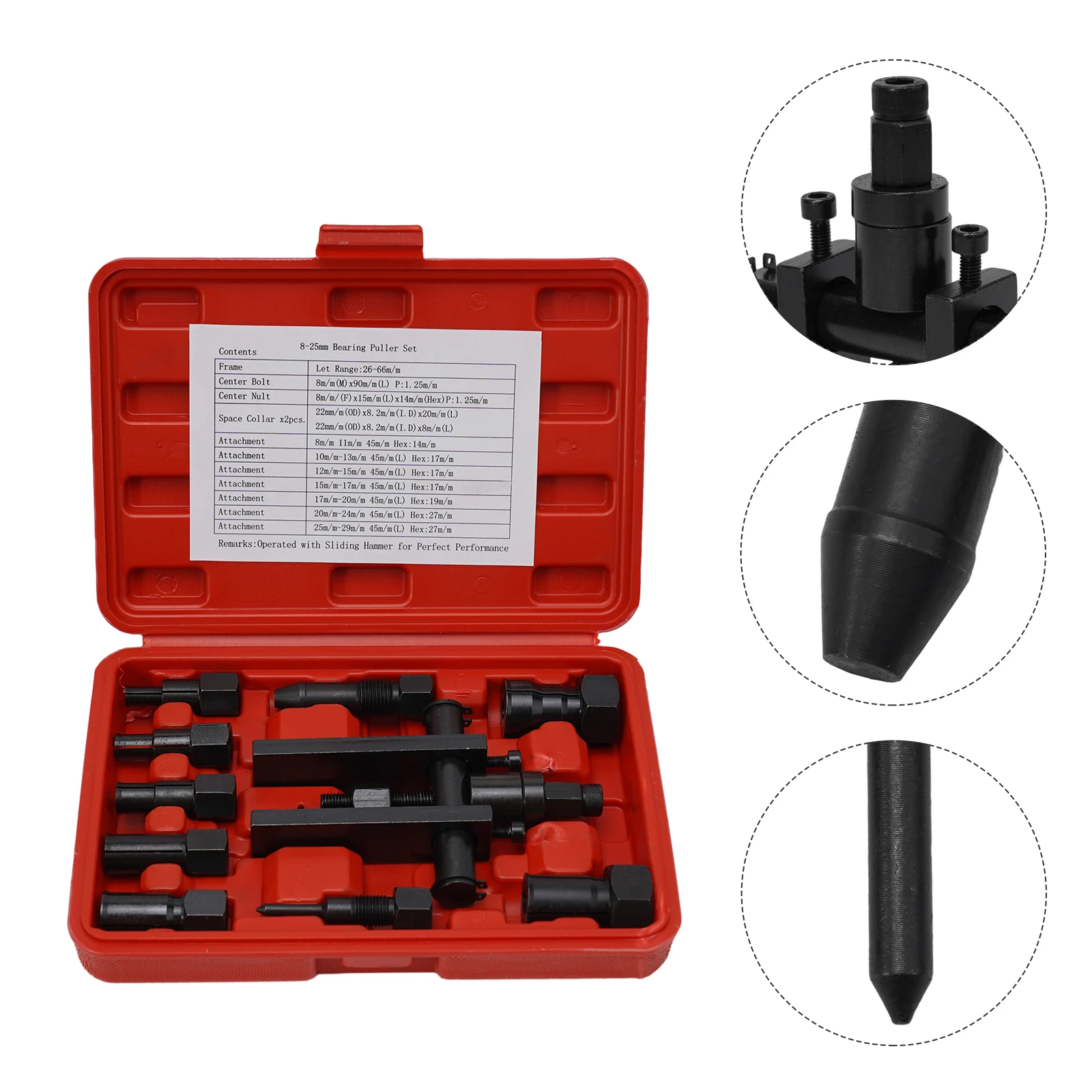 Motorcycle Bearing Removal Tool Puller with Box Set  User friendly Design for Comfortable Use and Easy Storage