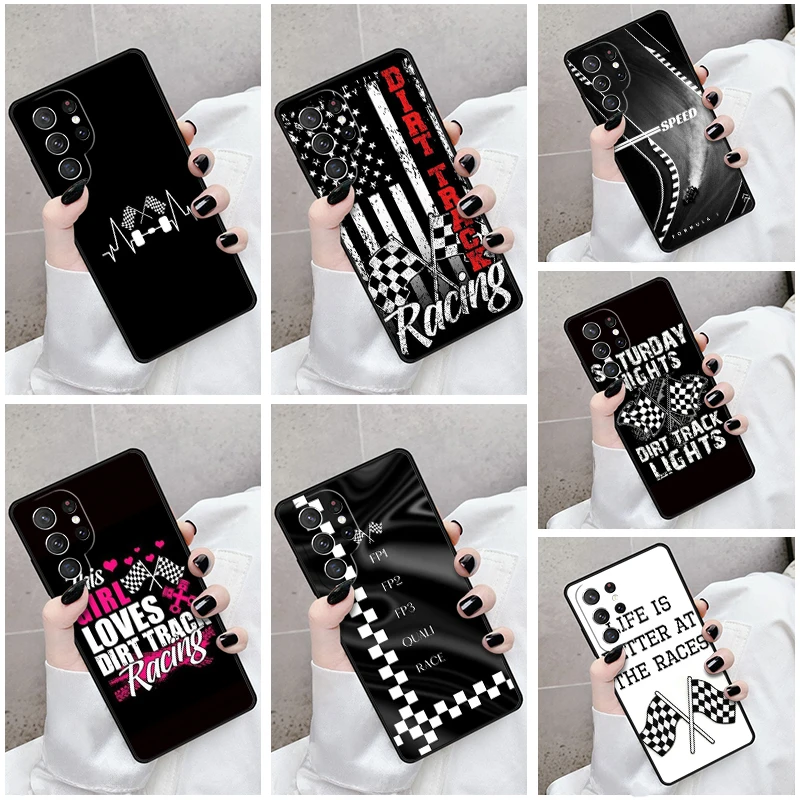 

Чехол для телефона Samsung Galaxy S24 S25 S23 S21fe S22 Ultra Plus Note 10 20, чехол с клетчатым флагом, гоночный автомобиль