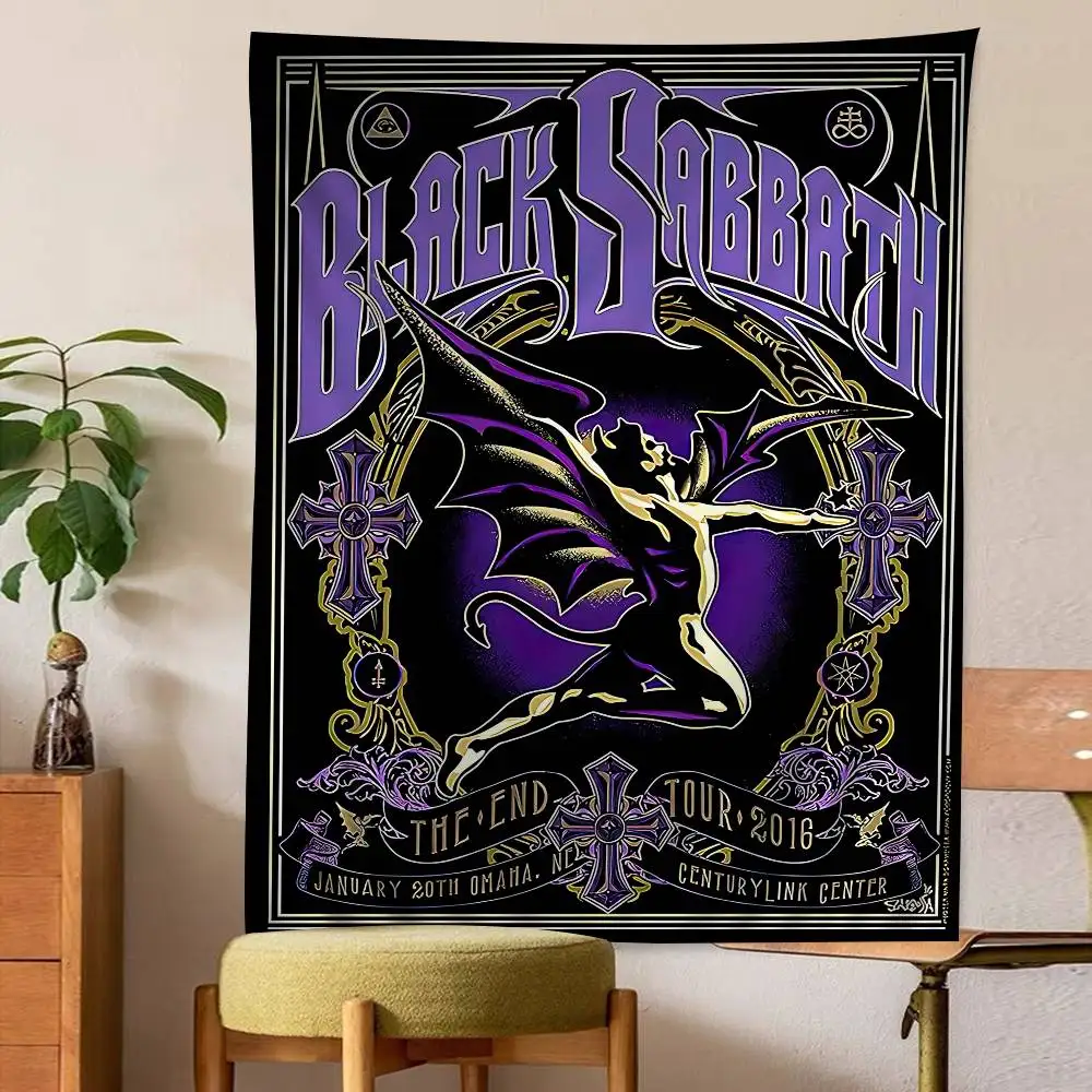 Black Sabbath Heavy Metal Band Colorful Tapestry Wall Hanging Cheap Hippie Wall Hanging Bohemian Wall Tapestries Mandala Wall