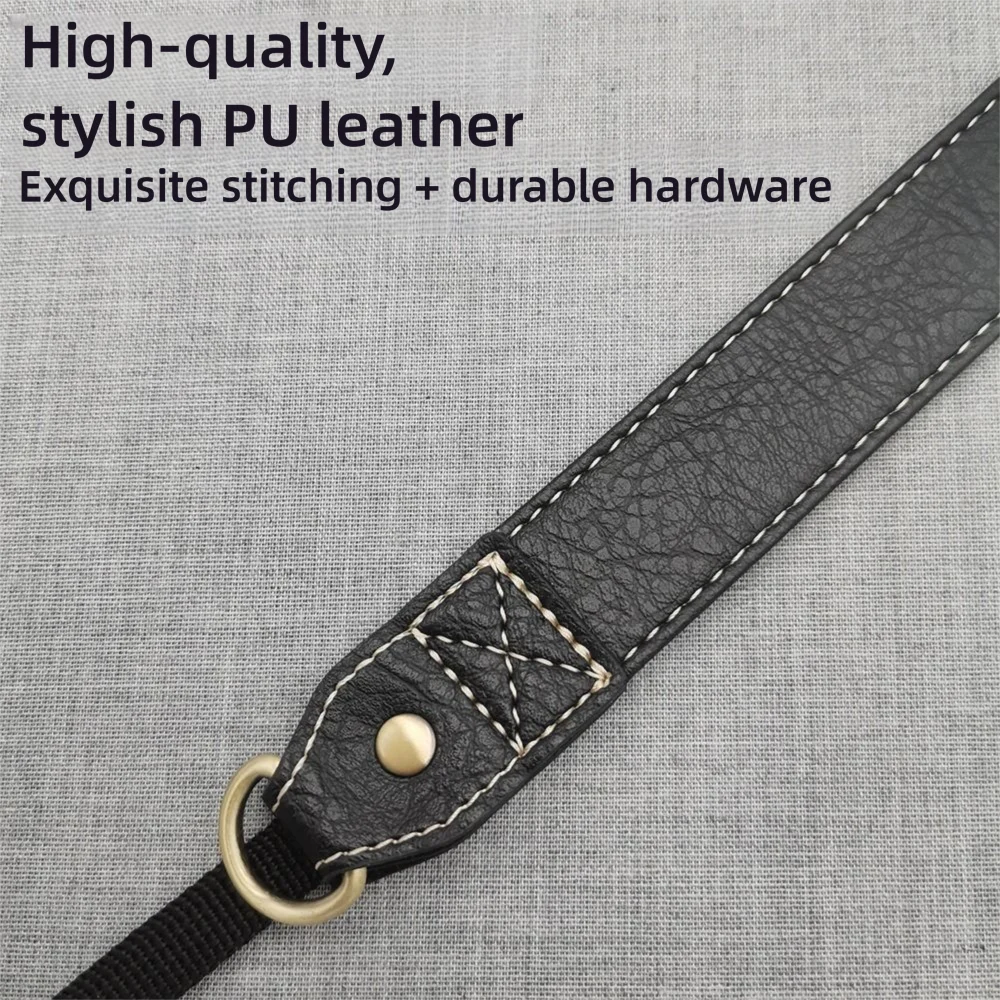 PU Leather Camera Shoulder Strap Retro Adjustable Neck Strap Lanyard SLR Cameras Strap for Canon G7x Nikon Fujifilm Sony Zv-1