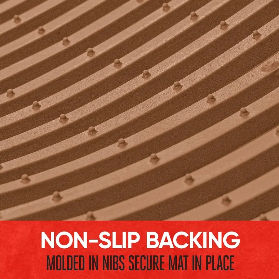 FlexTough™ Heavy Duty Rubber Beige Car Floor Mats All Weather and Jumbo SUV Cargo Liner Full Set Universal Trim to Fit Automoti