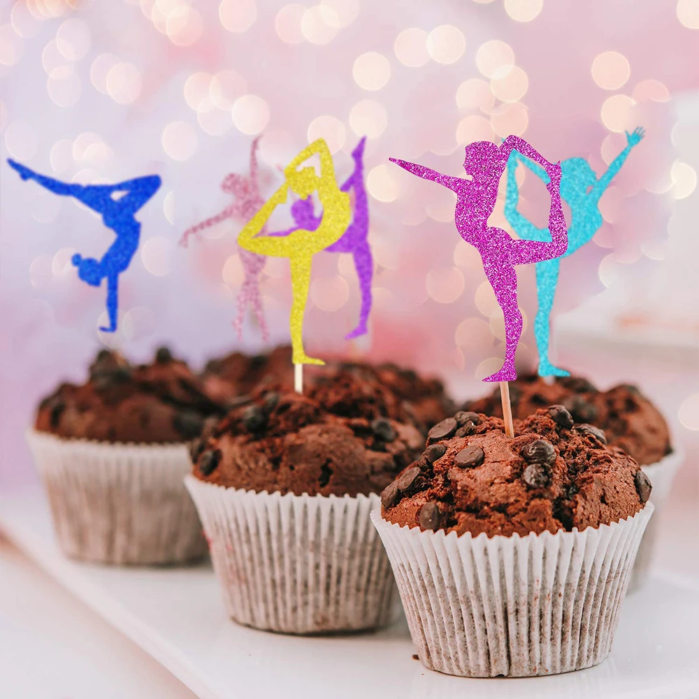 16/24Pcs Gymnastik Kuchen Topper Gymnastik Party Favors Turnerin Mädchen Cupcake Topper Gym Themen Geburtstag Kuchen Dekoration Lieferungen – Detail 12
