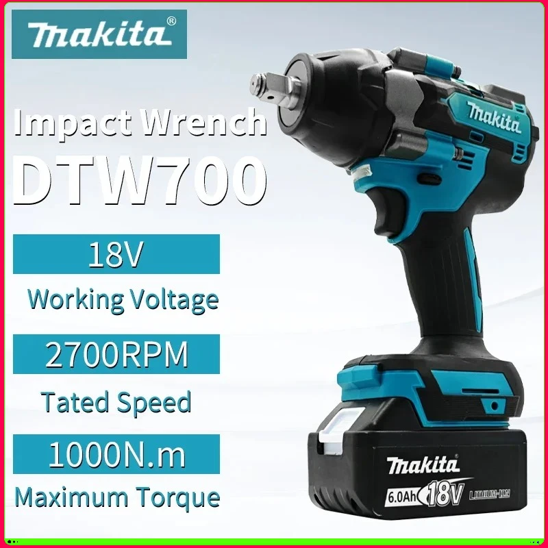 

Аккумуляторный ударный гайковерт Makita DTW700, 18В, бесщеточный двигатель, 700 Нм, с регулировкой скорости, высокоэффективный, прочный, для автосервиса