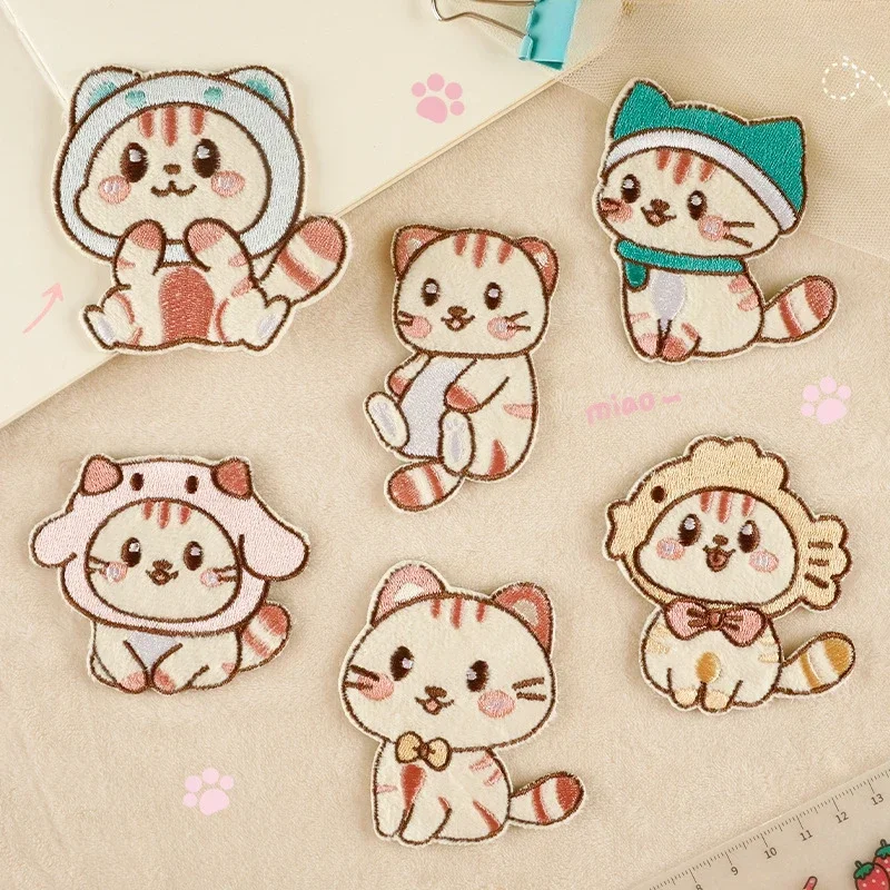 

Cartoon Embroidery Patches Lovely Cats Self-adhesive Towel Cloth Sticker for Clothes Kids Backpacks Hats Washable Accessories