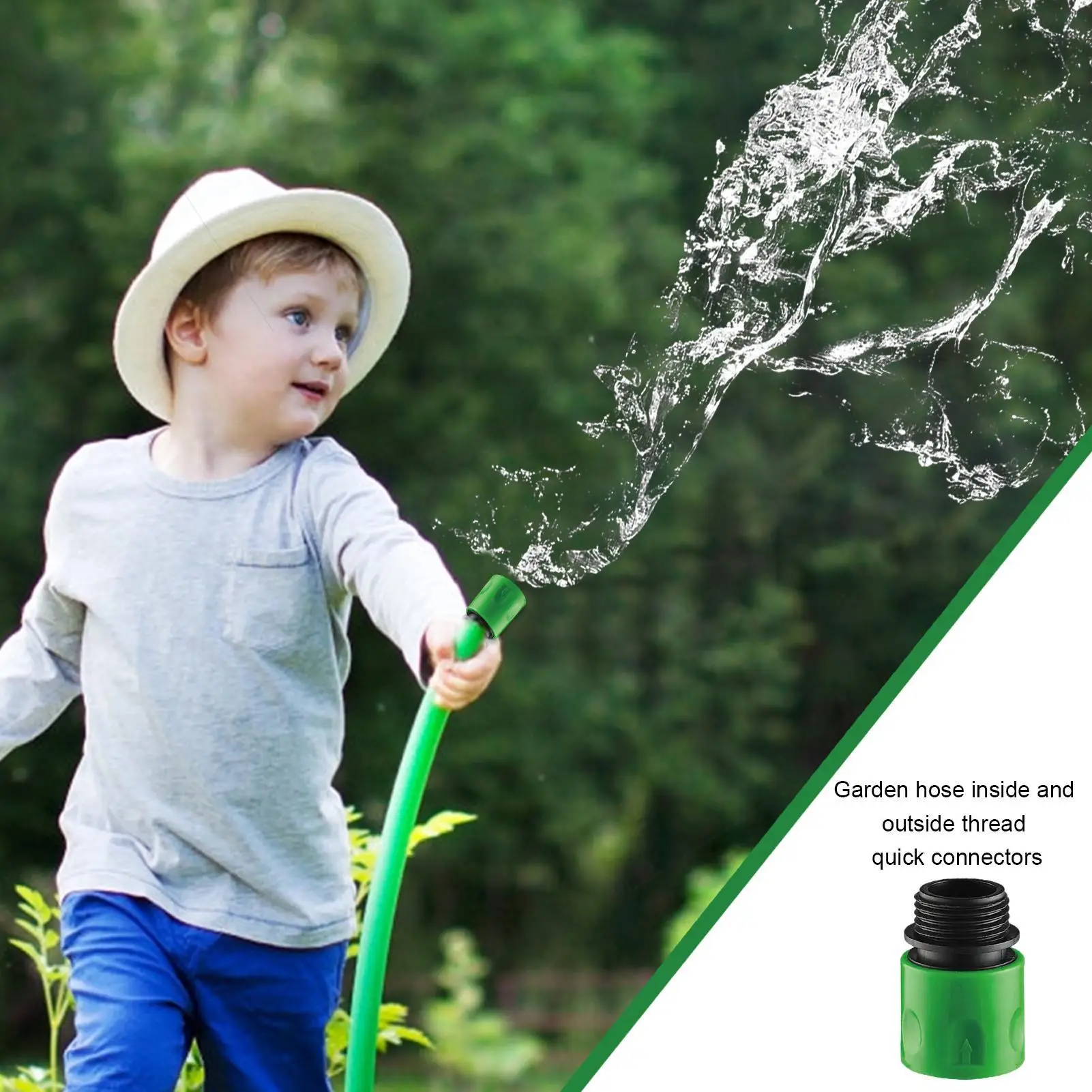 Garden Hose Connector 2Pcs/set Garden Hose Internal and External Threaded Quick Connector Water Hose Quick Faucet