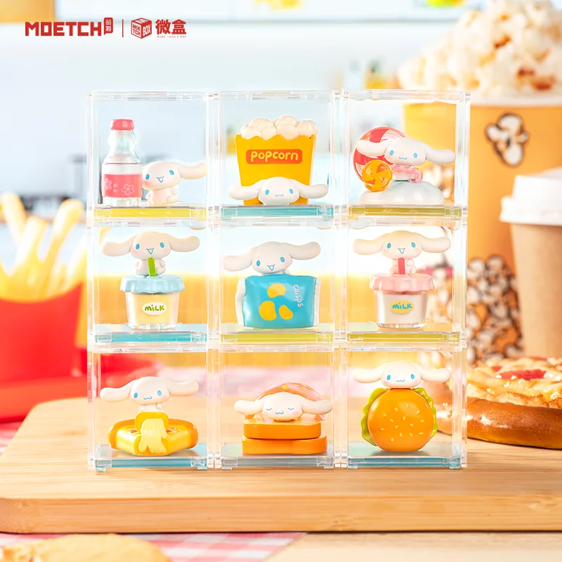 Miniso sanrio cinnamoroll conveniência série de comida rápida micro caixa figuras de ação caixa cega ornamentos feitos à mão presente na moda