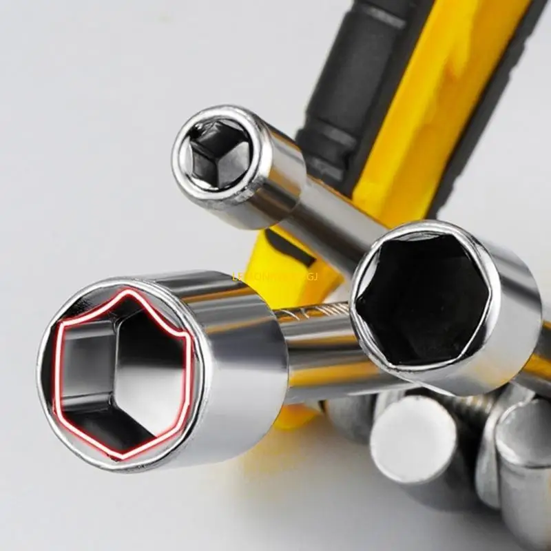M4YC plegable llave enchufe Conjunto del controlador tuercas plegables Conjunto herramientas mano portátil
