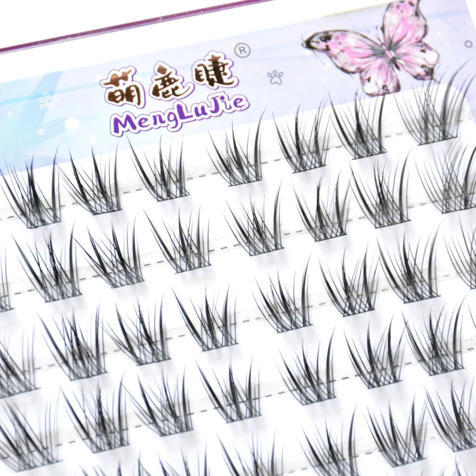 Neue falsche Wimpern im chinesischen Stil, Füchse-Stil, dichter einzelner Cluster, segmentierte natürliche Wispy-Wimpern, vergrößert die Augen, perfektes Augen-Make-up – Detail 7