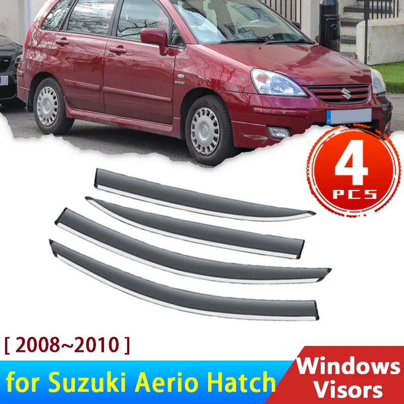 Deflectors for Suzuki Aerio Hatchback 2001~2007 Accessories Car Windows Visors Rain Eyebrow Guard Sun Visor Awning Trim Sticker