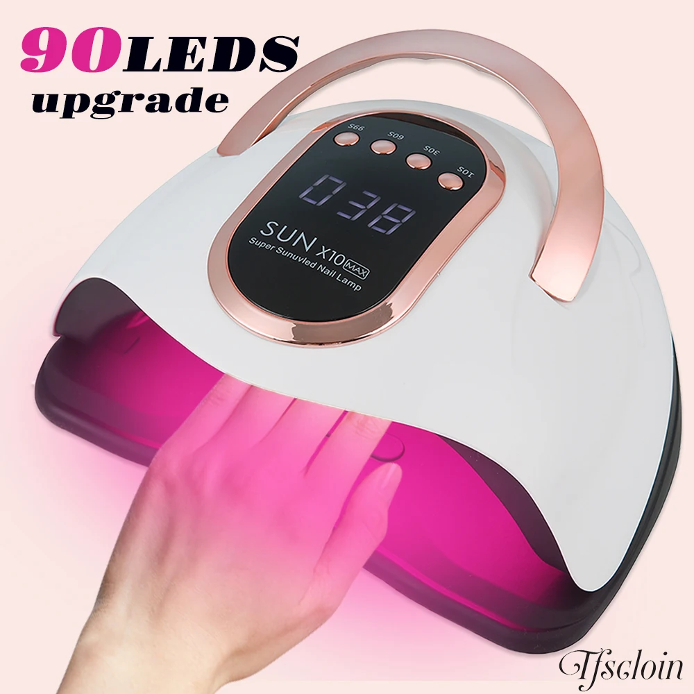 Lampada per unghie aggiornata da 90 LED Sensore a infrarossi Luce per unghie per manicure per polimerizzazione rapida Gel Smalto per unghie Macchina per asciugare le unghie Strumenti per saloni