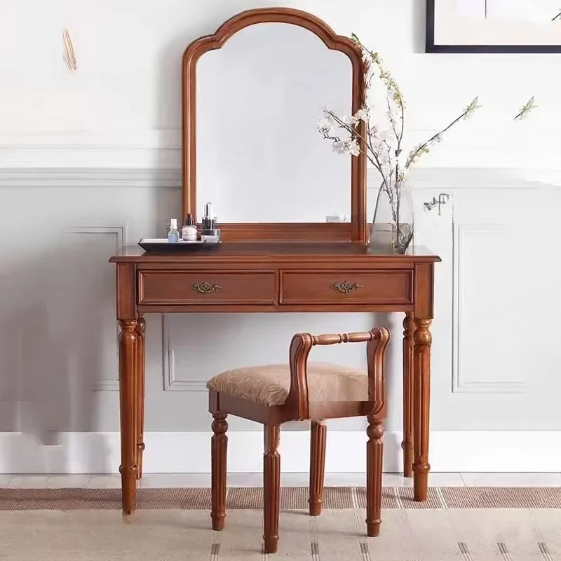 Salon Storage Vanity Table Wooden Aesthetic Drawers Dresser Space Saving Beauty Entertainment Muebles Trendy Furniture