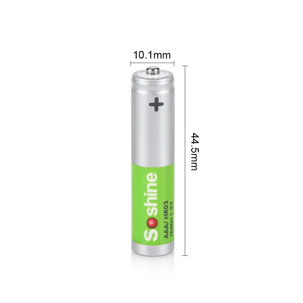 Soshine 4PC Rechargeable Battery AAA 1.2V 500mah Batteries NIMH 500mah Aaa Low Self Discharge Batteries 1000 Times Cycle Nimh