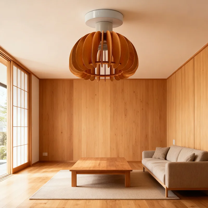 LED plafonnier en bois citrouille tressé à la main tricoté lumière pour salon chambre couloir porche décor à la maison éclairage