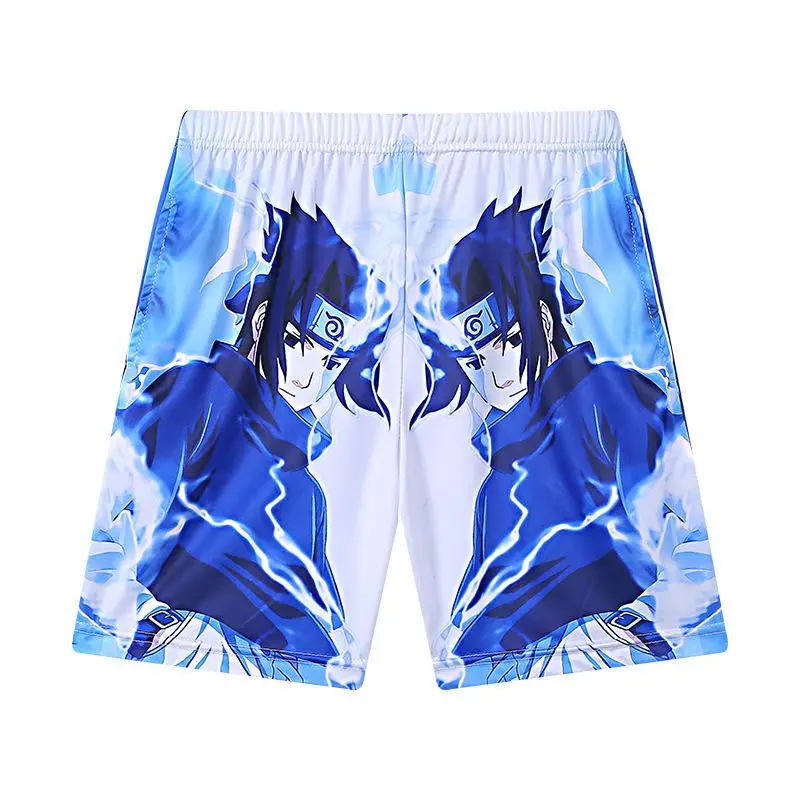 Naruto Sasuke Kakashi Shorts Beach Pants Loose Casual Cartoon Summer Boys Pants Anime Game Peripheral Clothes Gifts Wholesale