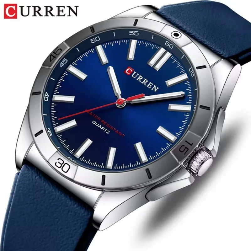 CURREN 8449 Original New Fashionable Men's Quartz Watch Waterproof Night Light Leisure Men's Luxury Watch часы мужские наручные