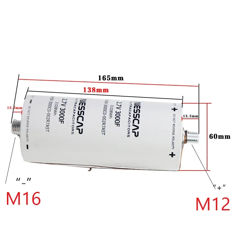 Elettrodi positivi e negativi originali nuovissimi della batteria Super Farad 2.7V 3000F per il condensatore di avviamento della saldatrice a punti