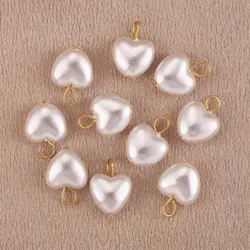 10pcs Imitation Pearl Earring Charms In Jewelry Making DIY Earring Pandants DIY Fashion Cute Heart Geometry Charm Dangles