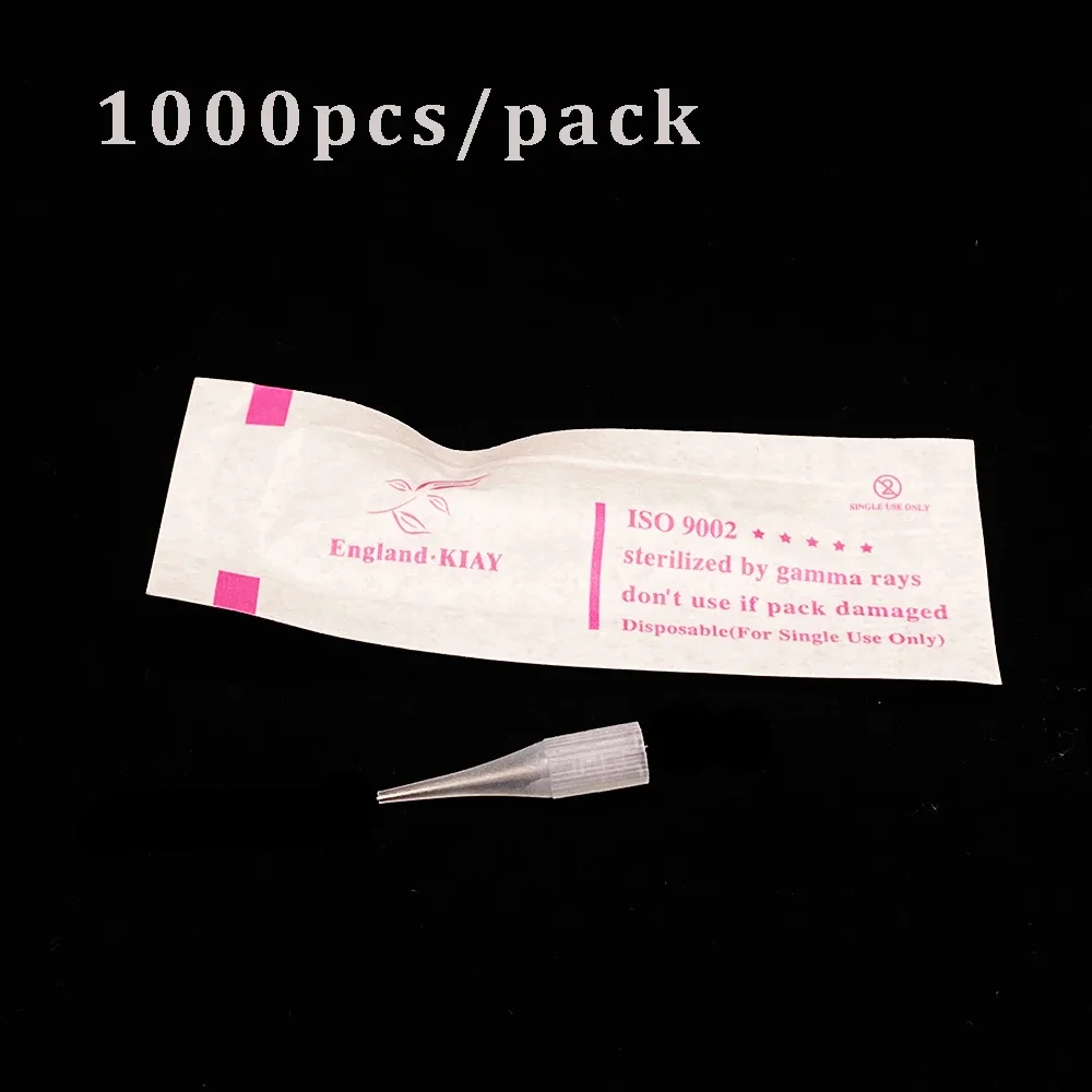 1000pcs/lot 1RL Sterilized Tattoo Tips Sunshine Giant Sun Needle Nozzle Caps for Eyebrow Lip Tattoo Machine Needle Cap