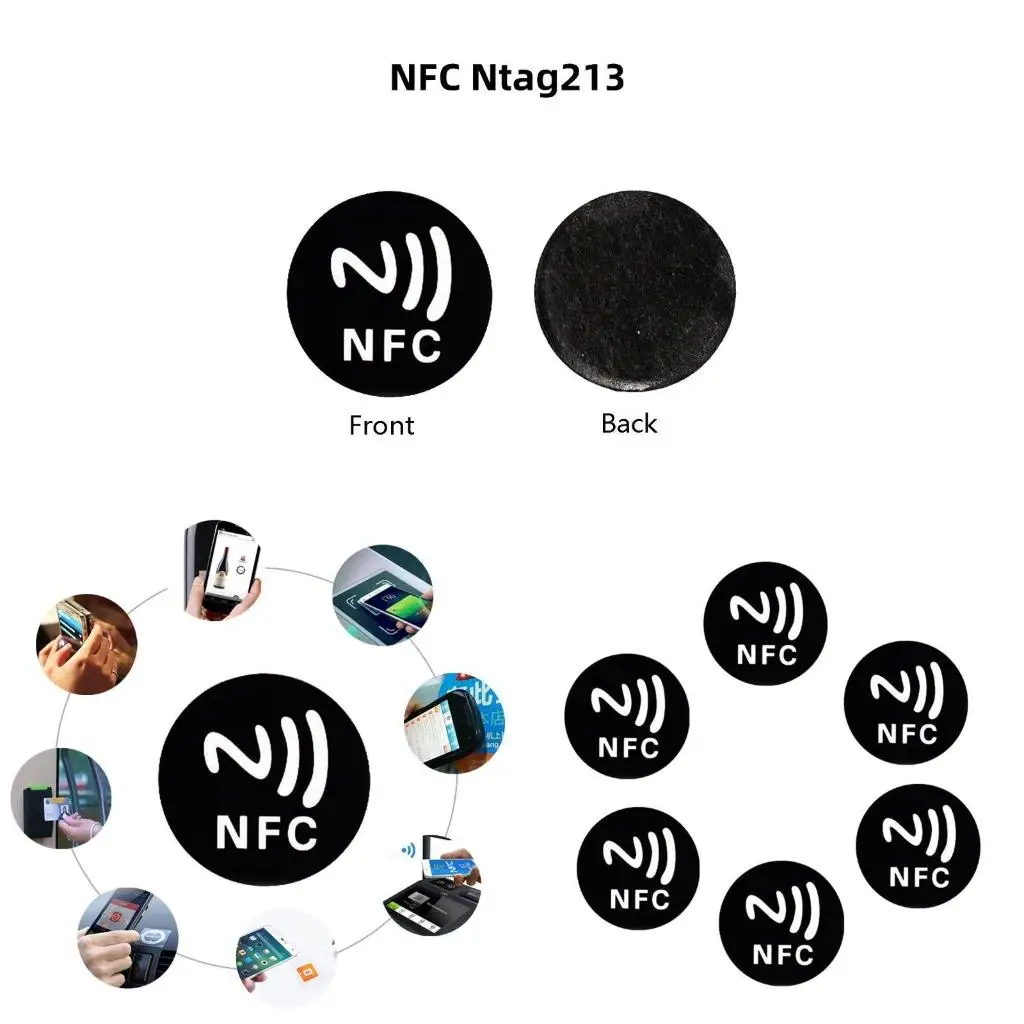 6PCS NTAG 213 Stickers Adhesive Round Card for IOS13