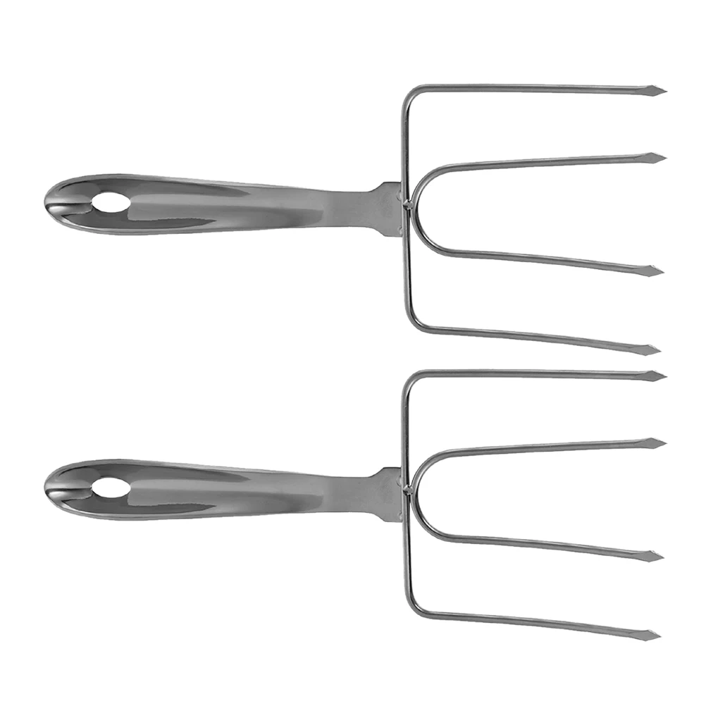 

2pcs Stainless Steel BBQ Fork Turkey Roast Lifter Grilling Tool Meat Joint Forks 430 Steel Kitchen Barbecue Accessories