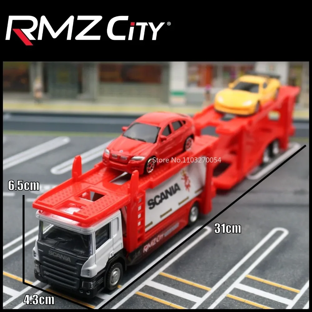 1/64 Scania Truck Toy Model Car Simulation Traffic Sign Engineering Vehicle Scene Models Children Toys Birthday Gifts Collection