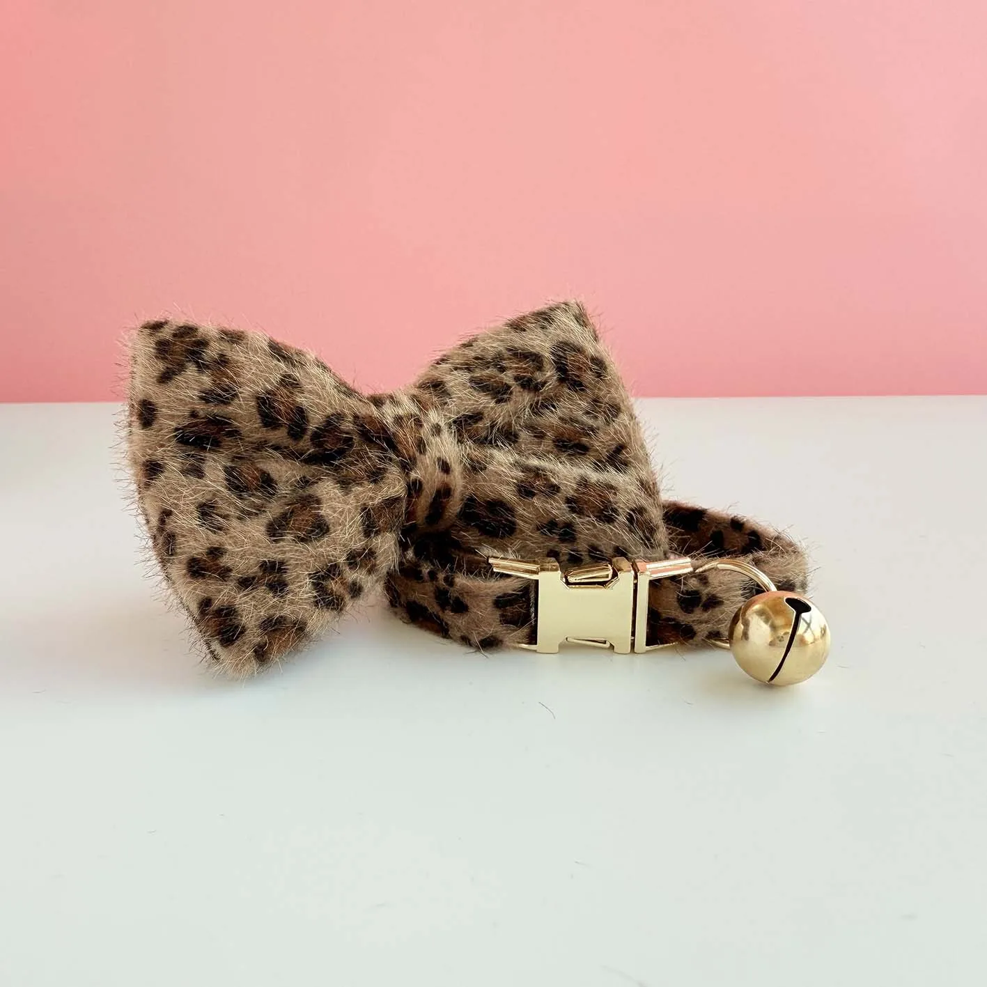Personalized Leopard Print Cat Collar With Bell Adjustable Kitten_voghion.com