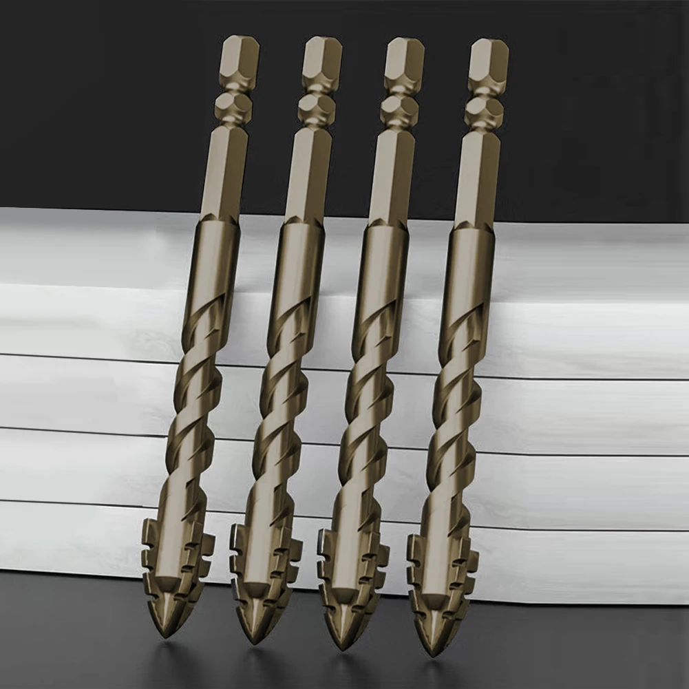 Broca excéntrica dentada de cuatro filos, 7 Uds., brocas excéntricas de cabeza inclinada multifuncional, 3/4/5/6/8/10/12 Mm para madera y Metal
