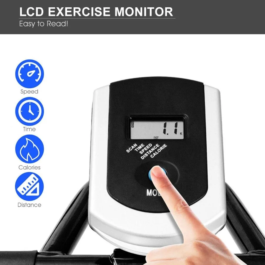 دراجة ثابتة لركوب الدراجات في الأماكن المغلقة مع دولاب الموازنة وشاشة LCD ومدرب دورة اللياقة البدنية على شكل قلب ودراجة تمرين احترافية