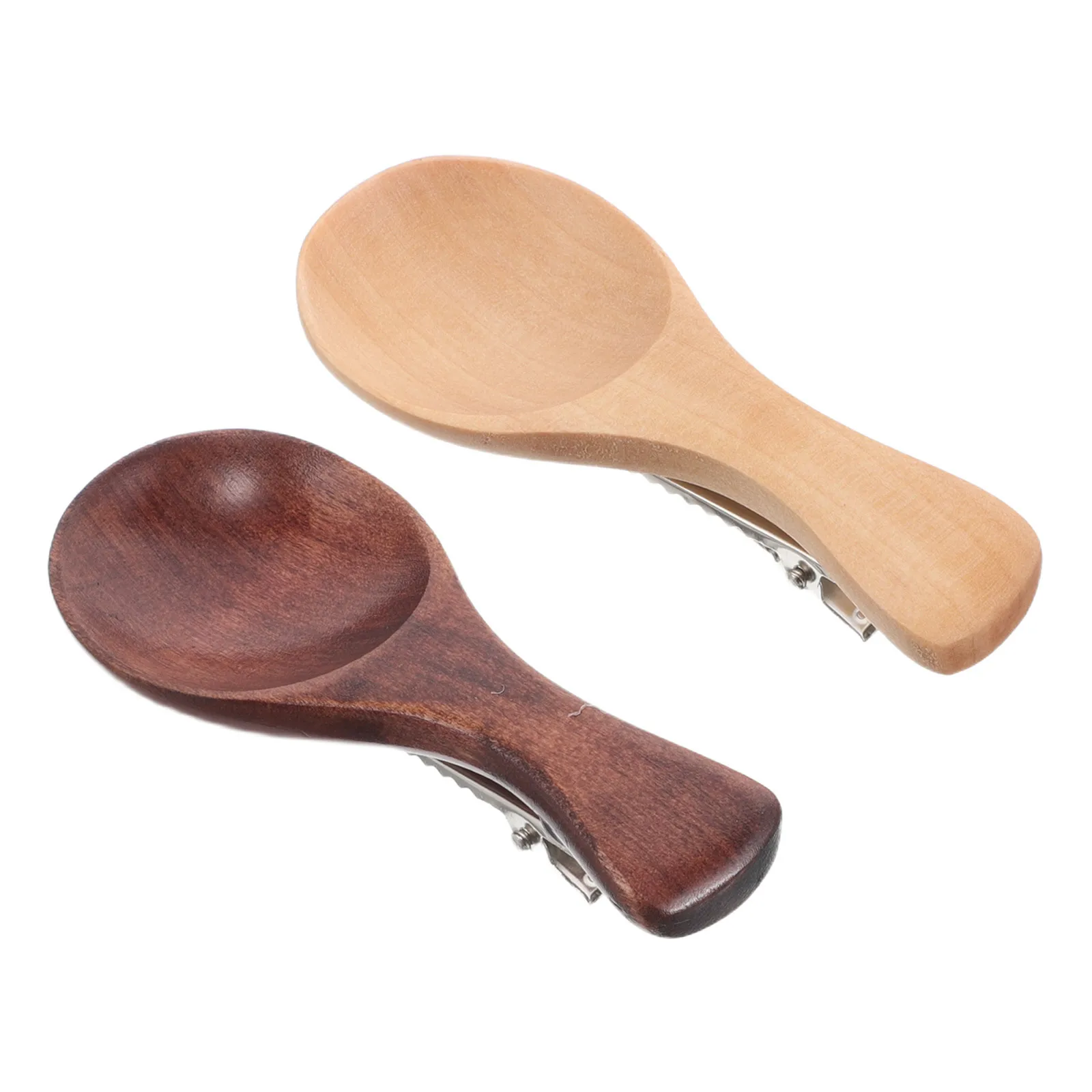 

2Pcs Creative Wooden Spoon Hairpins Funny Spoon Style Hair Clips for Girls Casual Outings Parties Unique Wooden Hair Accessories