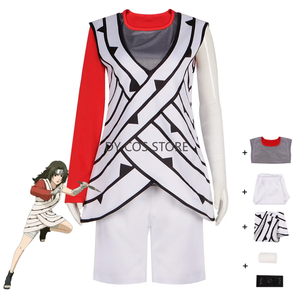 

Аниме Yuhi Kurenai Косплей Костюм SarutobiKurenai Косплей Костюм Белая полоска Боевая форма Женский сексуальный карнавальный костюм для вечеринки