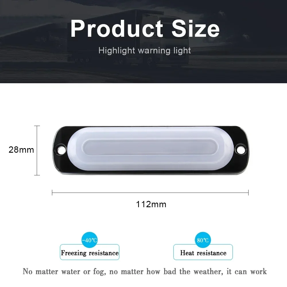 6 LED رقيقة جدا سيارة مصبغة مصباح إشارة مقاوم للماء مصباح تحذير الطوارئ led مقطورة مصباح شاحنة وقوف السيارات مصباح إشارة Sidelight #2