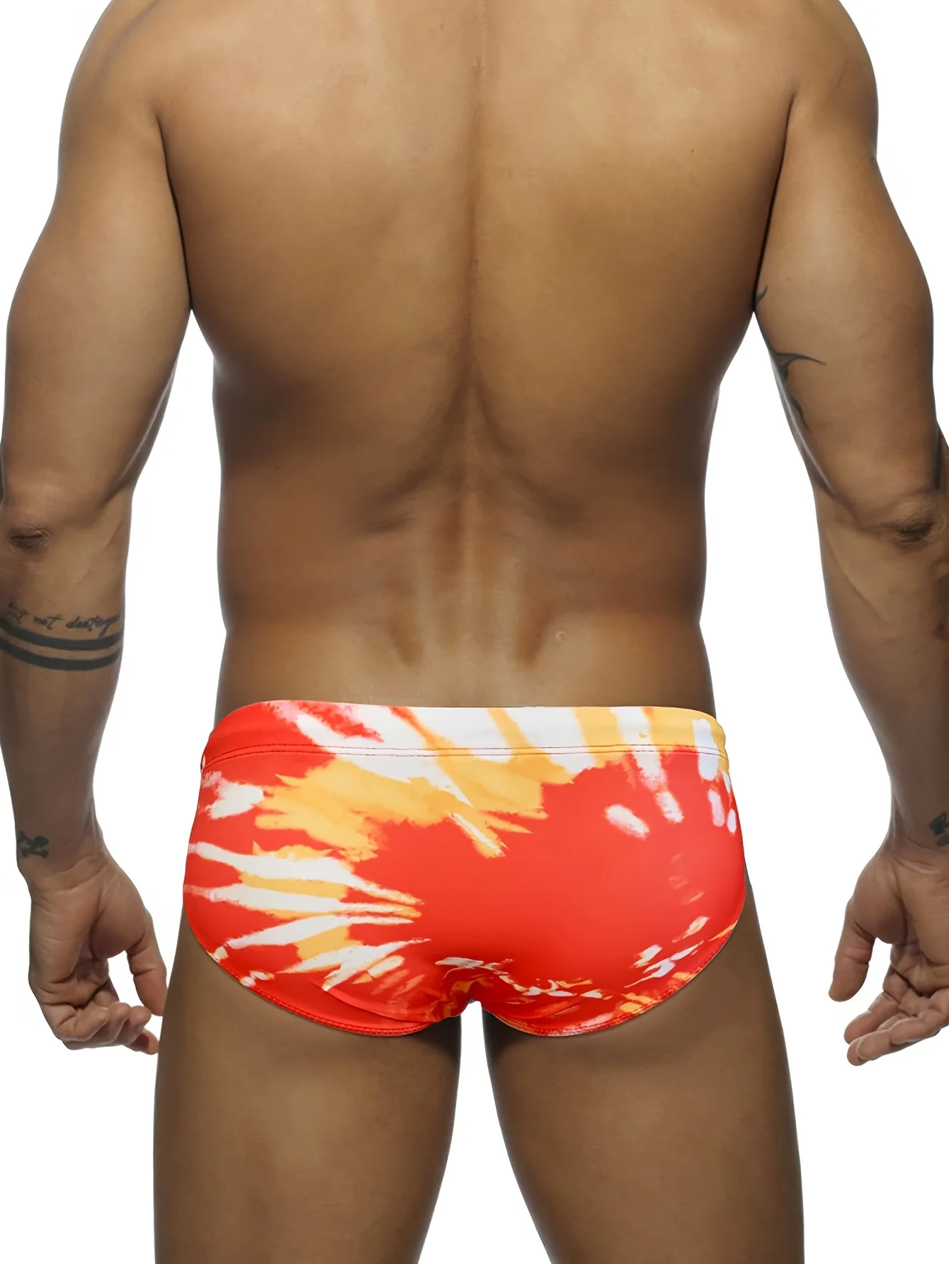 Men's Tie-Dye Briefs, Men's Swimwear, Summer Beach Swimming Shorts