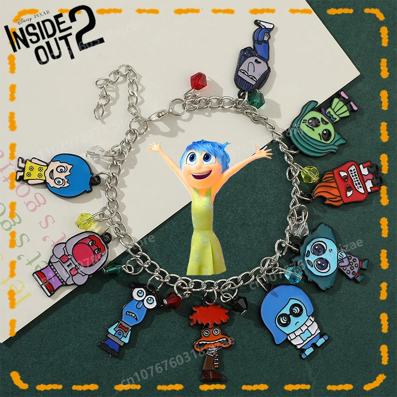 

New Disney Inside Out 2 Bracelet Cartoon Figure Anger Joy Beaded DIY Bracelets for Girls Jewelry Accessories Children’s Toy Gift