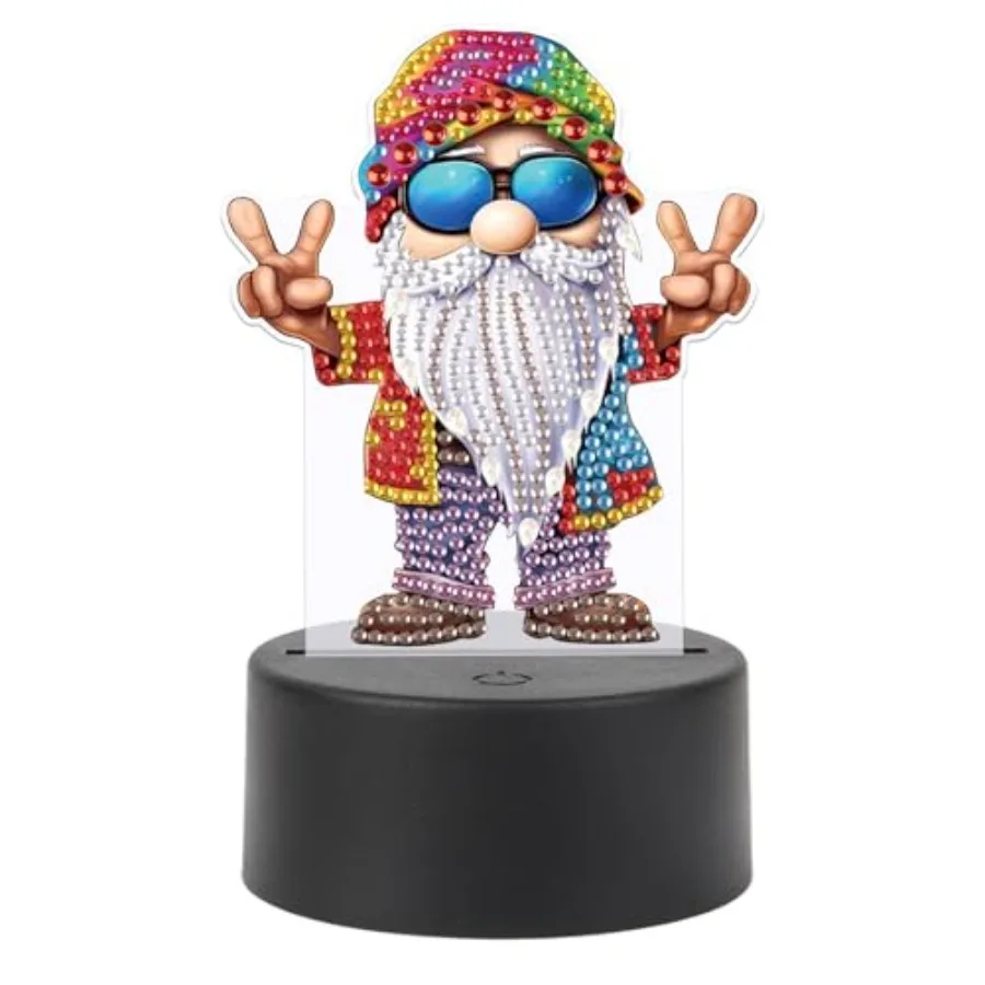 Diamond Painting Night Light Diamond Art Table Lamp Gem Art LED Lights Gem Painting Desk Lamp Mosaic Kits for Adults DIY Kits f