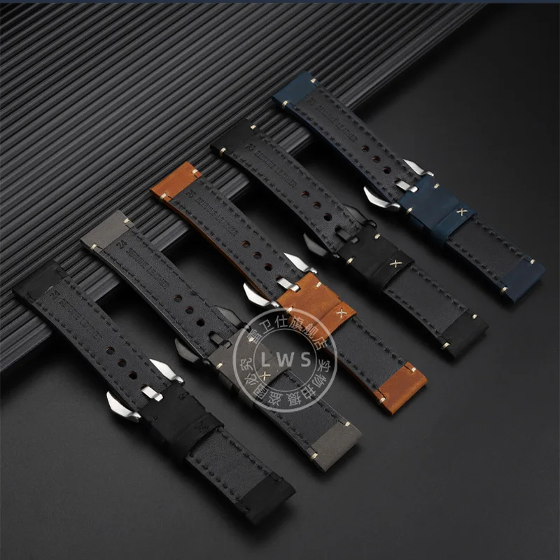 Nadaje się do Breitling pasek do zegarka Avengers Super Ocean mechaniczny Timing Vintage prawdziwa skóra zegarek akcesoria do paska 22 24m