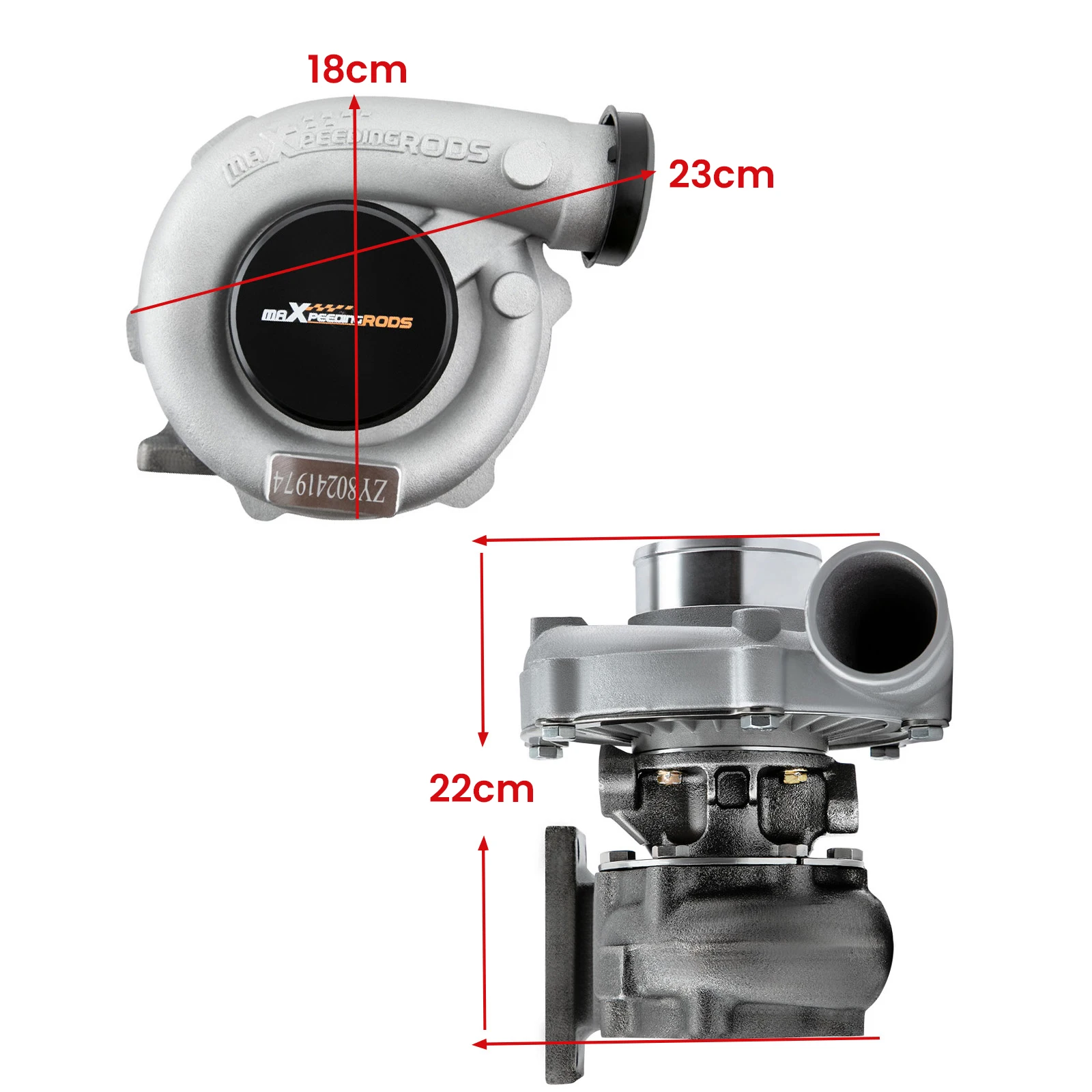 Verbesserter Billet T04E T3 T4 0,57 A/R Universal-Turbolader 400+PS für 1,5L-2,5L 4/6-Zylinder-Motoren – Detail 5