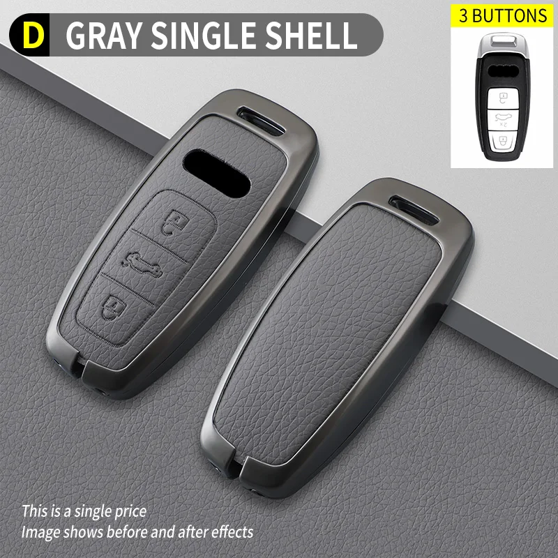 Autosleutelhoes sleutelhanger voor Audi a1 a3 8v a4 b9 a5 a6 c8 q3 q5 q7 tt Houder Metalen beschermhoes Accessoires