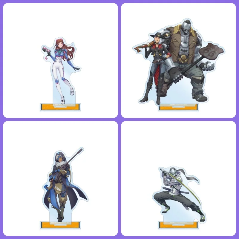 Overwatch 2 Mauga Ana Orisa Doomfist Moira Brigitte Wrecking Ball Sigma Echo Mauga Sojourn Kiriko Acrylic Stand Desk Keychain