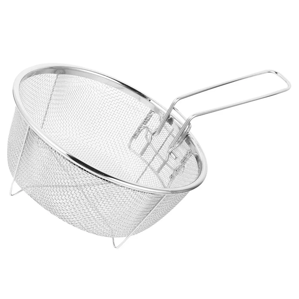 

Stainless Steel Frying Basket Oil Draining Mesh Multi-Purpose Chips Strainer For Air Fryer Hot Pot Cooking French Fries Chicken