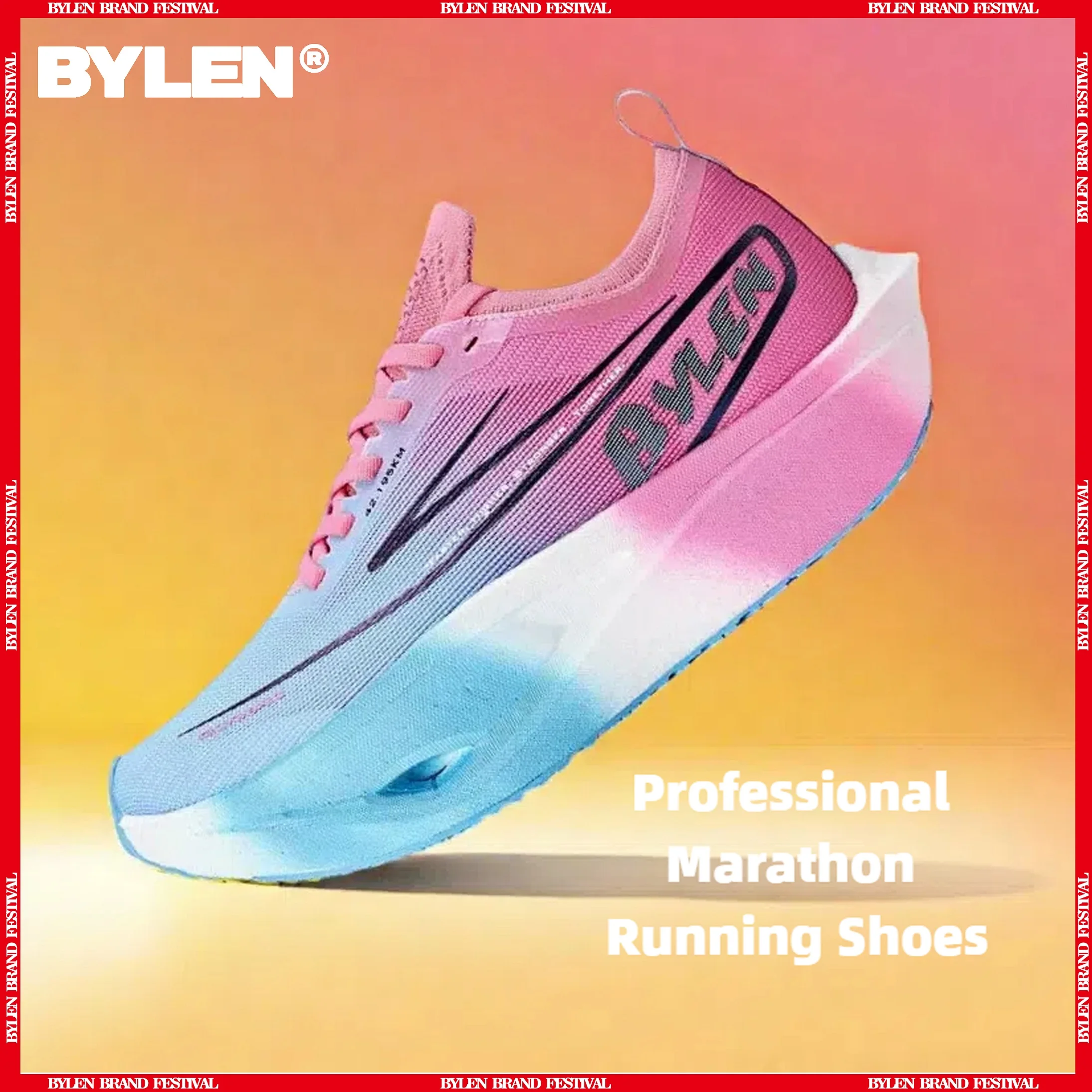 BYLEN Professional Marathon Shoes Full Palm Carbon Plate Running PB Shock Absorbing Sports Shoes Racing Training Shoes