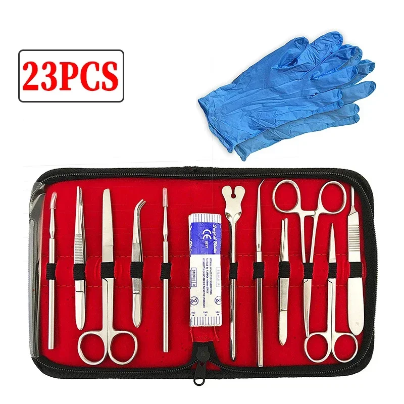 

Dentist material Stainless Steel Surgical Tissue Tweezer Set Iris Scissors Needle Holder Forceps Hemostat Oral Surgery Tools
