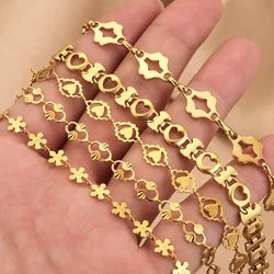 1Meter Stainless Steel Plated Gold Necklace Heart Lip Rolo Cable Chains for DIY Necklace Bracelet Parts Jewelry Making Supplies