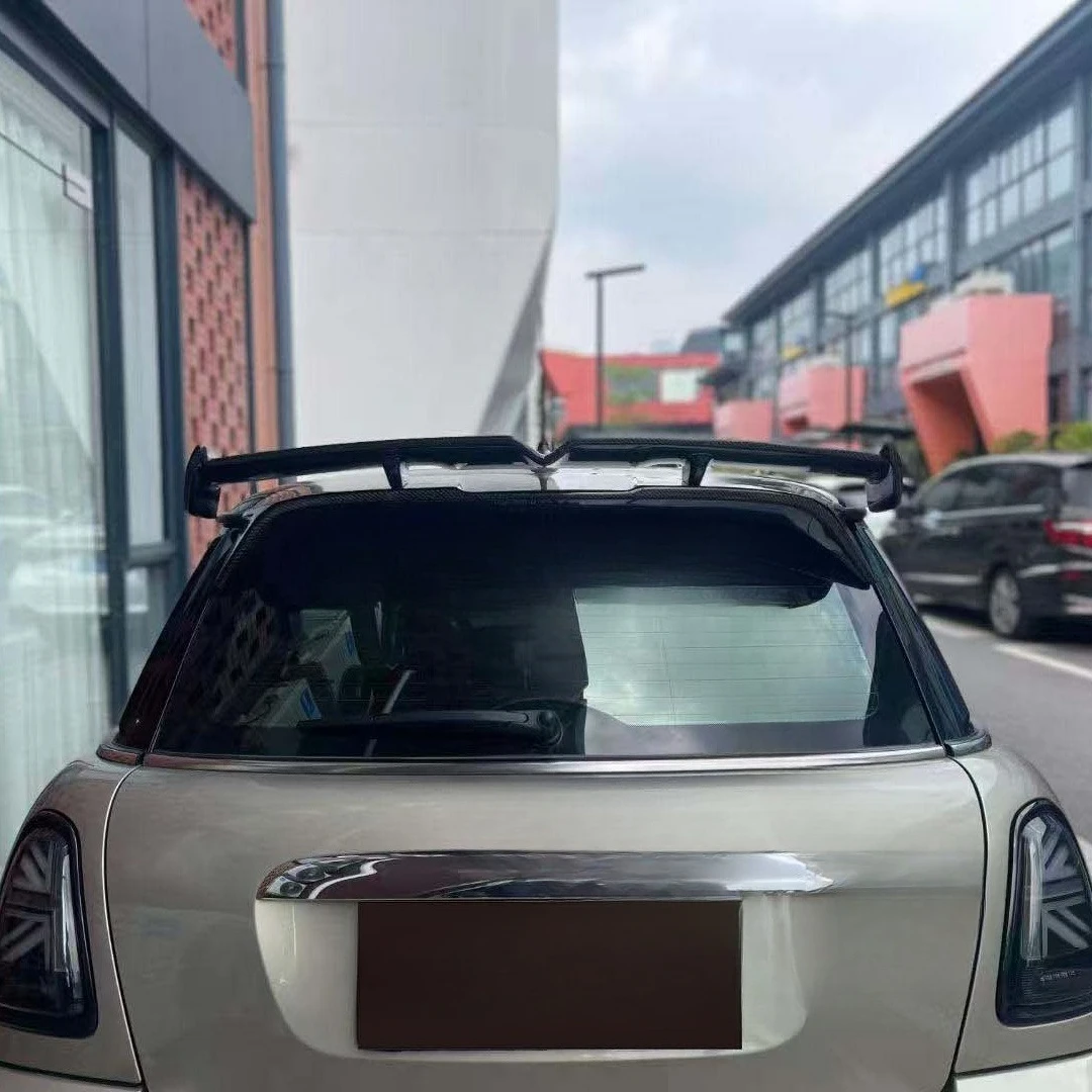 For Mini Cooper R56 Carbon Fiber Rear Roof Spoiler Fixed Wind Wing Auto Parts