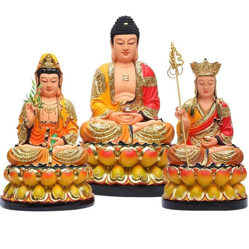Handmade Resin Guanyin Buddha Temple, Household Ornaments, Nanhai Guanyin God, 30cm 4PCS