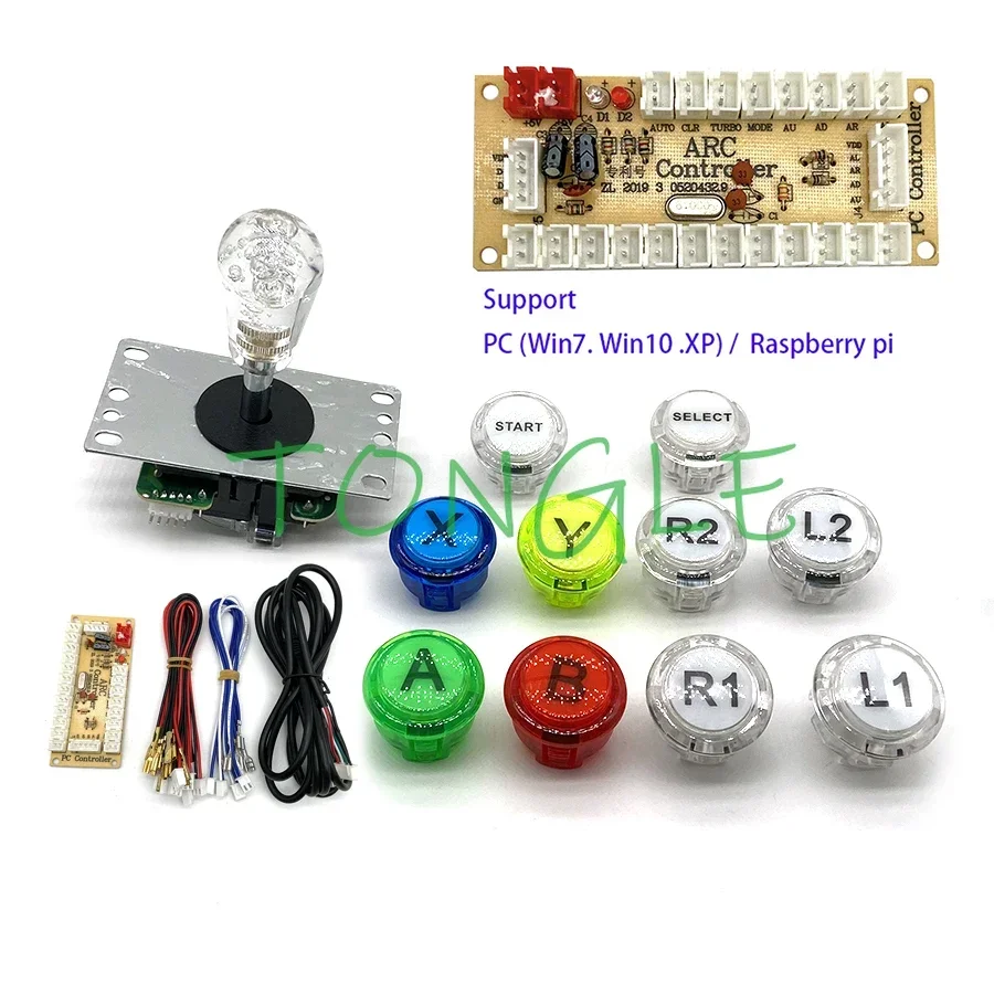 1-2P Encoder USB DIY, KIT pengontrol Game Arcade dengan tombol OBSC-30 SANWA salinan Joystick untuk PC/PS3/PS4/Android/IOS/XBOX360