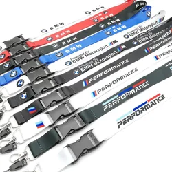 BMW Lanyard Nylon Printing Emblem Style Black White Red Blue Keychain for m Performance e90 e60 e46 car accessories Fashion Gift