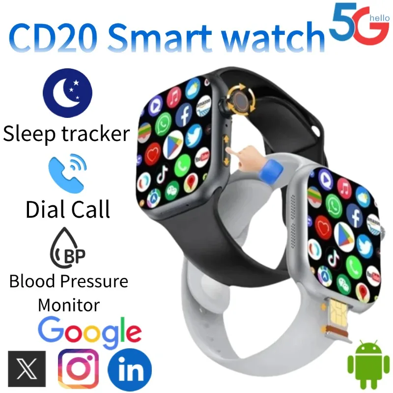 

Смарт-часы 2025 5G, глобальная версия, 2,29-дюймовый AMOLED-экран, вращающаяся на 180 градусов камера, SIM-карта, Wi-Fi, GPS, поддержка видеозвонков