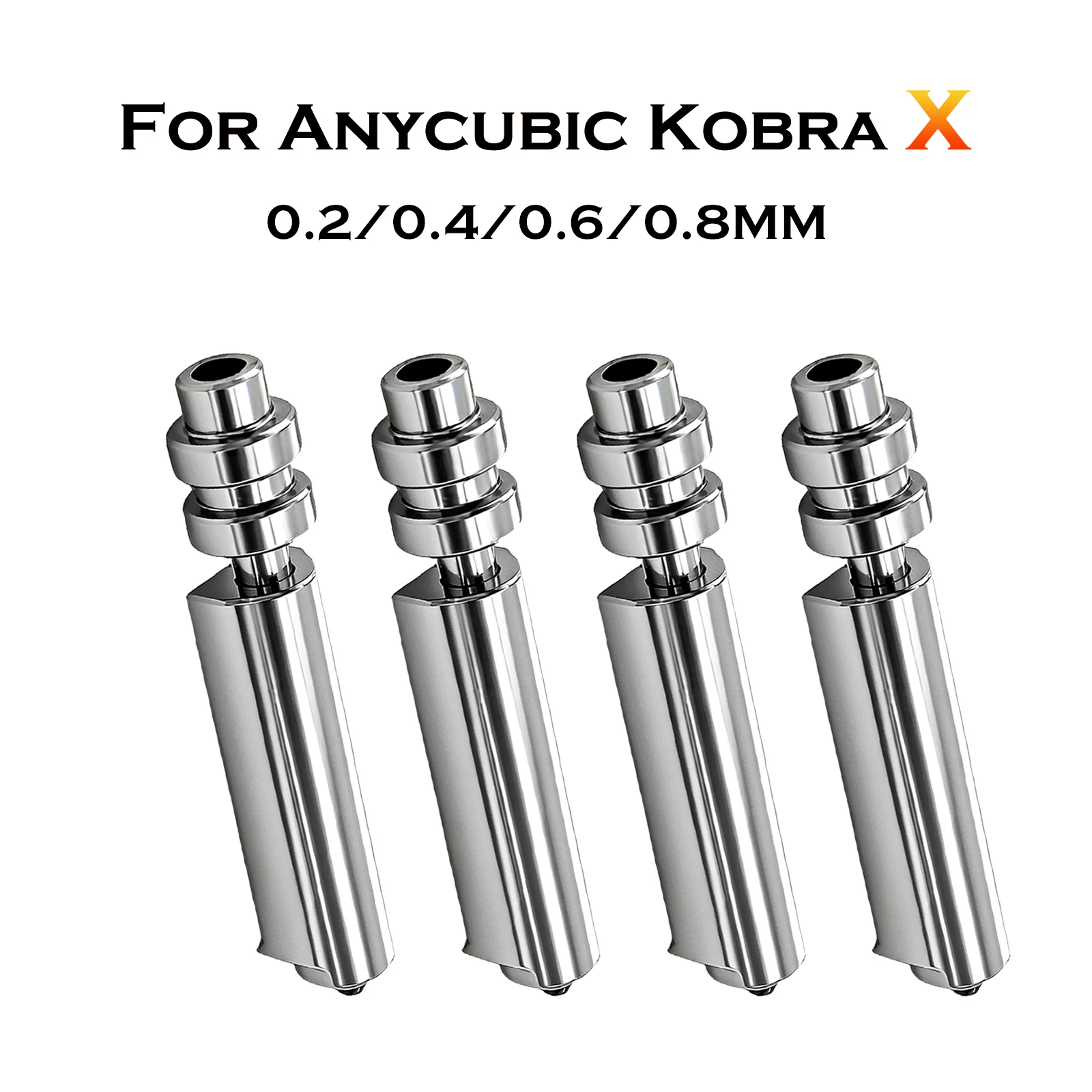 For Anycubic Kobra X / Kobra 4 Bimetal Nozzles 0.2/0.6/0.8/0.4mm One-piece Hotend Nozzle Resistant 300℃ For KobraX 3D Printer