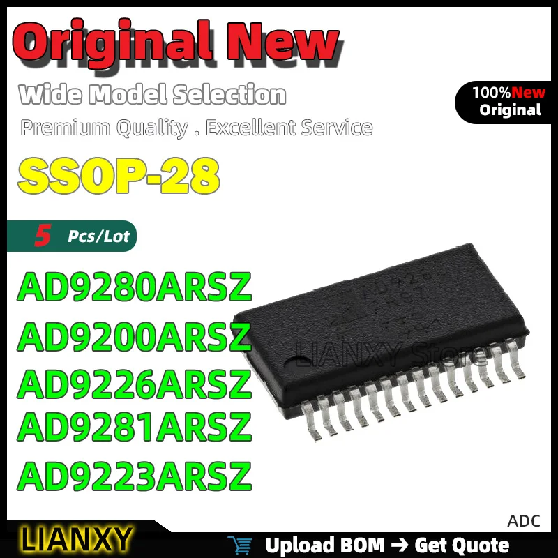 5pcs SSOP-28 AD9280ARSZ AD9200ARSZ AD9226ARSZ AD9281ARSZ AD9223ARSZ ADC New Original