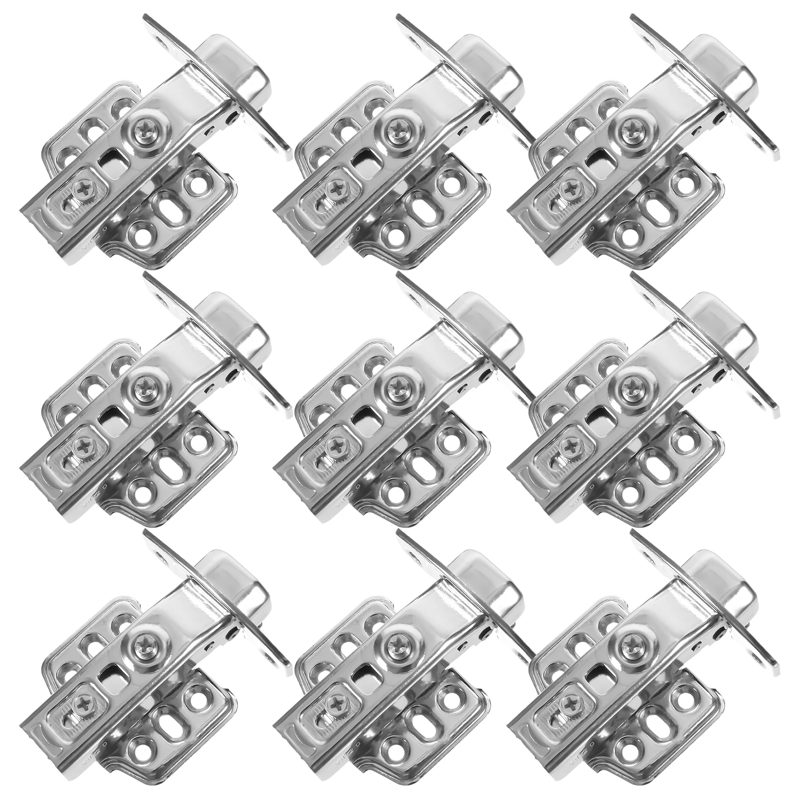 

12pcs Stainless Steel Hinges 2mm Thick Durable Cabinet Door Kitchen Silver Buffer Self Closing Anti Rust Furniture Hardware